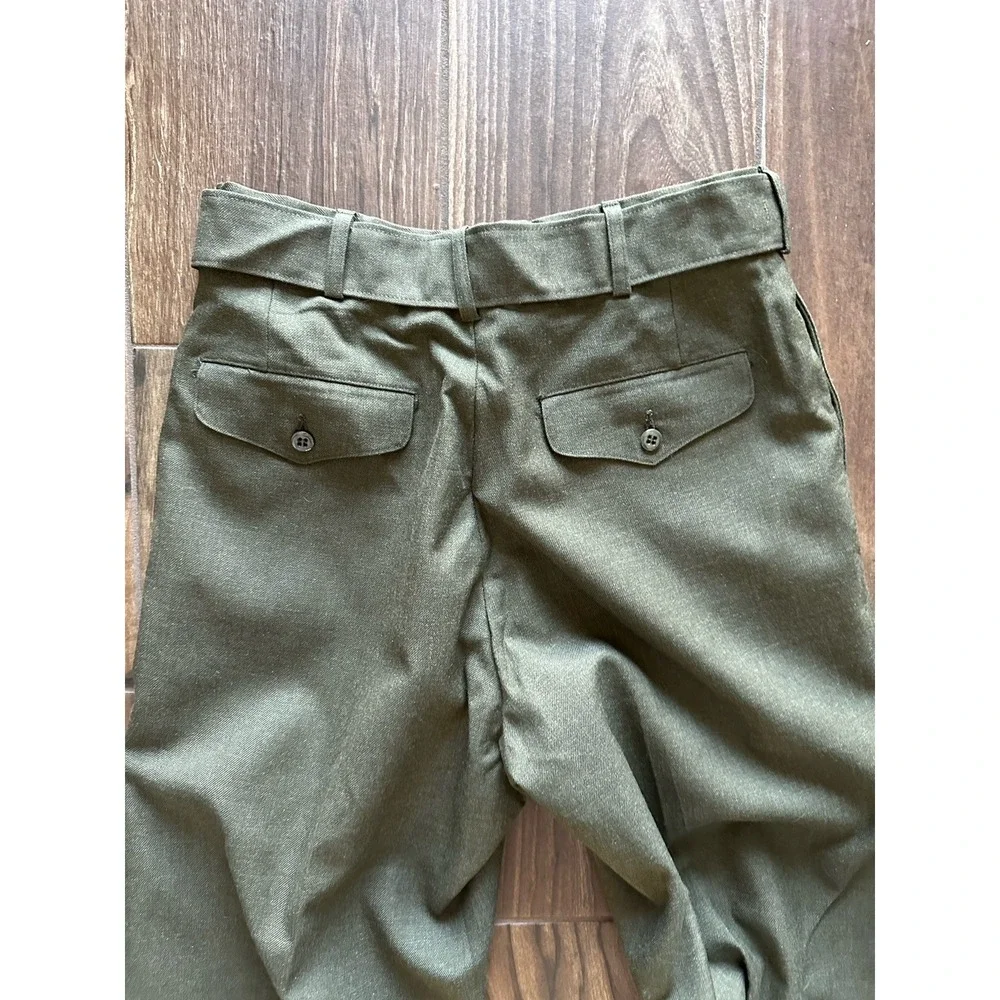 Vtg US Army Pants Mens‎ 31R Olive Green Wool Field Trousers OG108 50s Korean War